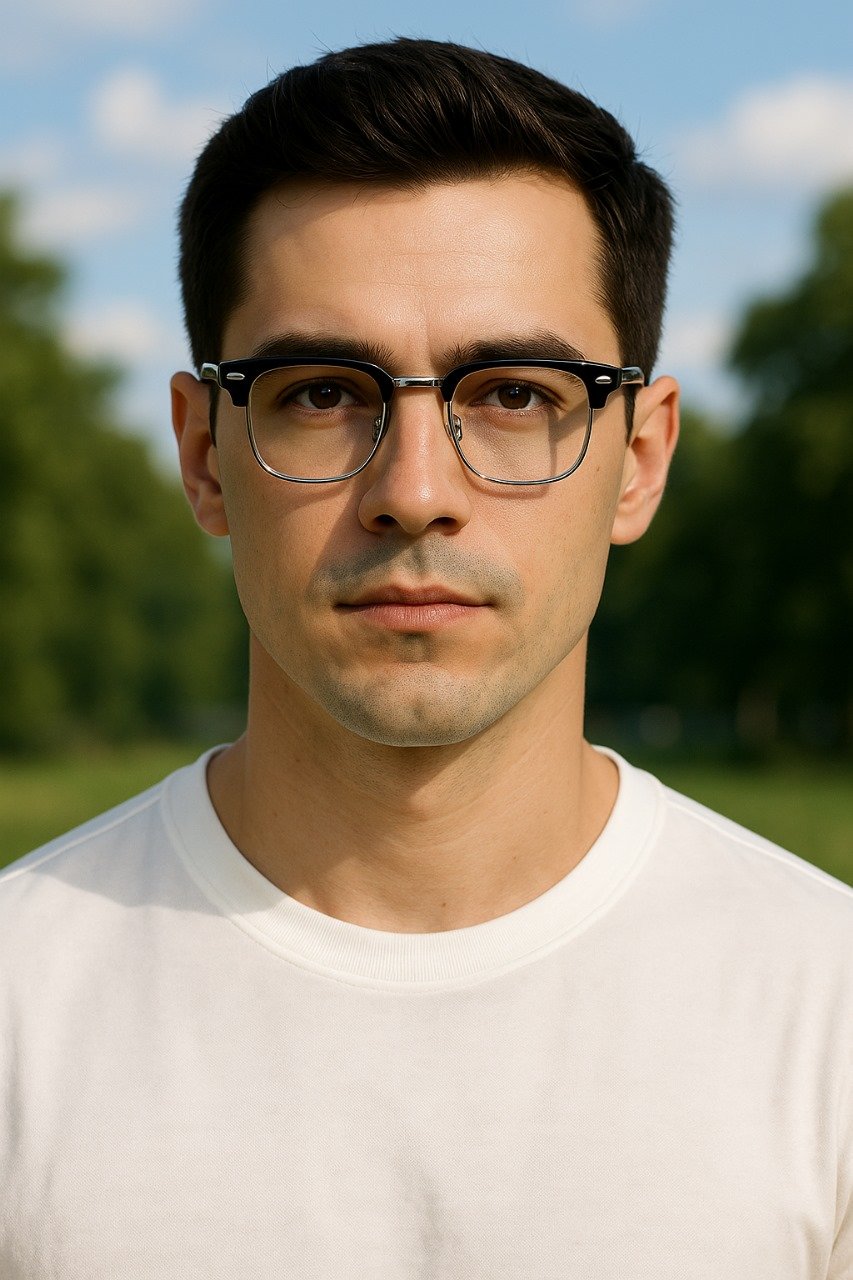 Men's Clubmaster-style eyeglasses – limited edition VisionPlus frame